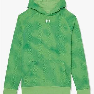 Under Armour Bright Green Rival Fleece Printed Hooded Sweatshirt YLG